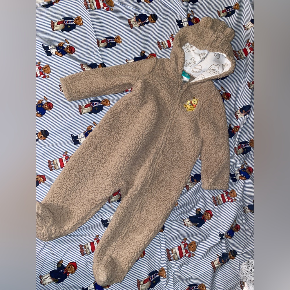 Disney Tan Fleece Kids One Piece Winnie The Pooh